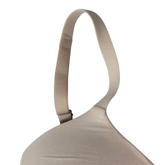 Wacoal Perfect Wire Free Bra Tan Nude 34D Adj Seamless Wireless T Shirt 852189 - Picture 3 of 10